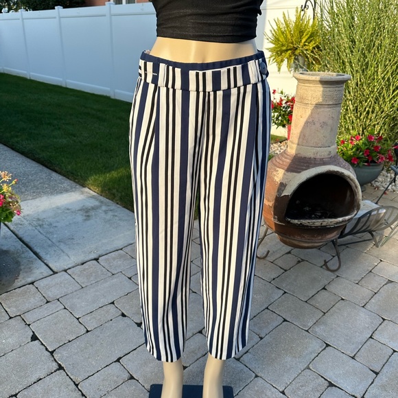 Zara Pants & Jumpsuits Zara Sailor Striped Blue Black And White